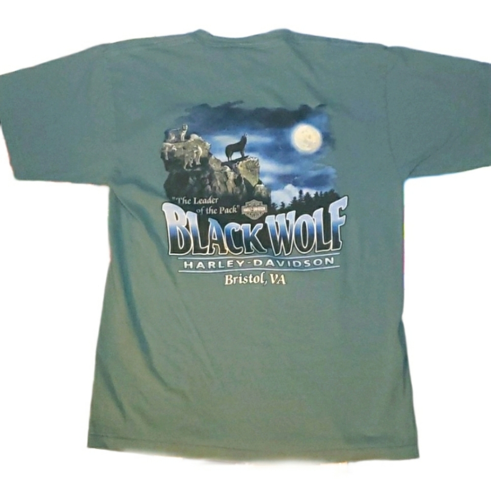 Harley-Davidson Vintage Wolf Moon T-shirt Size Large Front & Back…